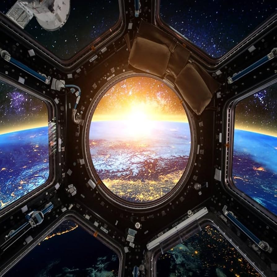 894x893 Amazon.com : TTQYFNM 6x6ft Spaceship Window View Backdrop Spacecraft Interior Planet Earth 3D Universe Outer Space Travel Science Explore Photography Background Kids Boy Birthday Party Banner Photo Booth Props