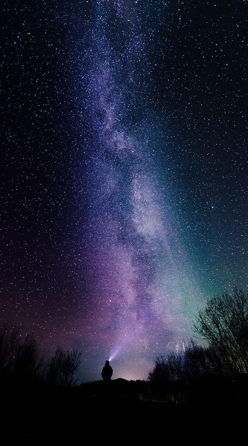 800x1440 Galaxy View, Tupac2x, aurora, milky way, person, planet, space, universe, HD phone wallpaper