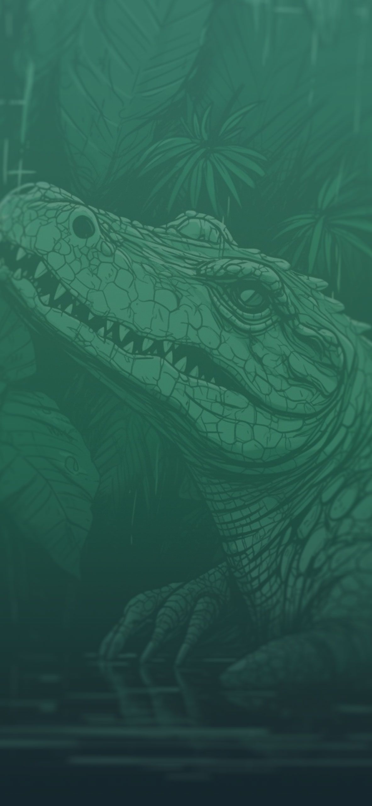 1183x2560 Crocodile Green Art Wallpaper Wallpaper for iPhone