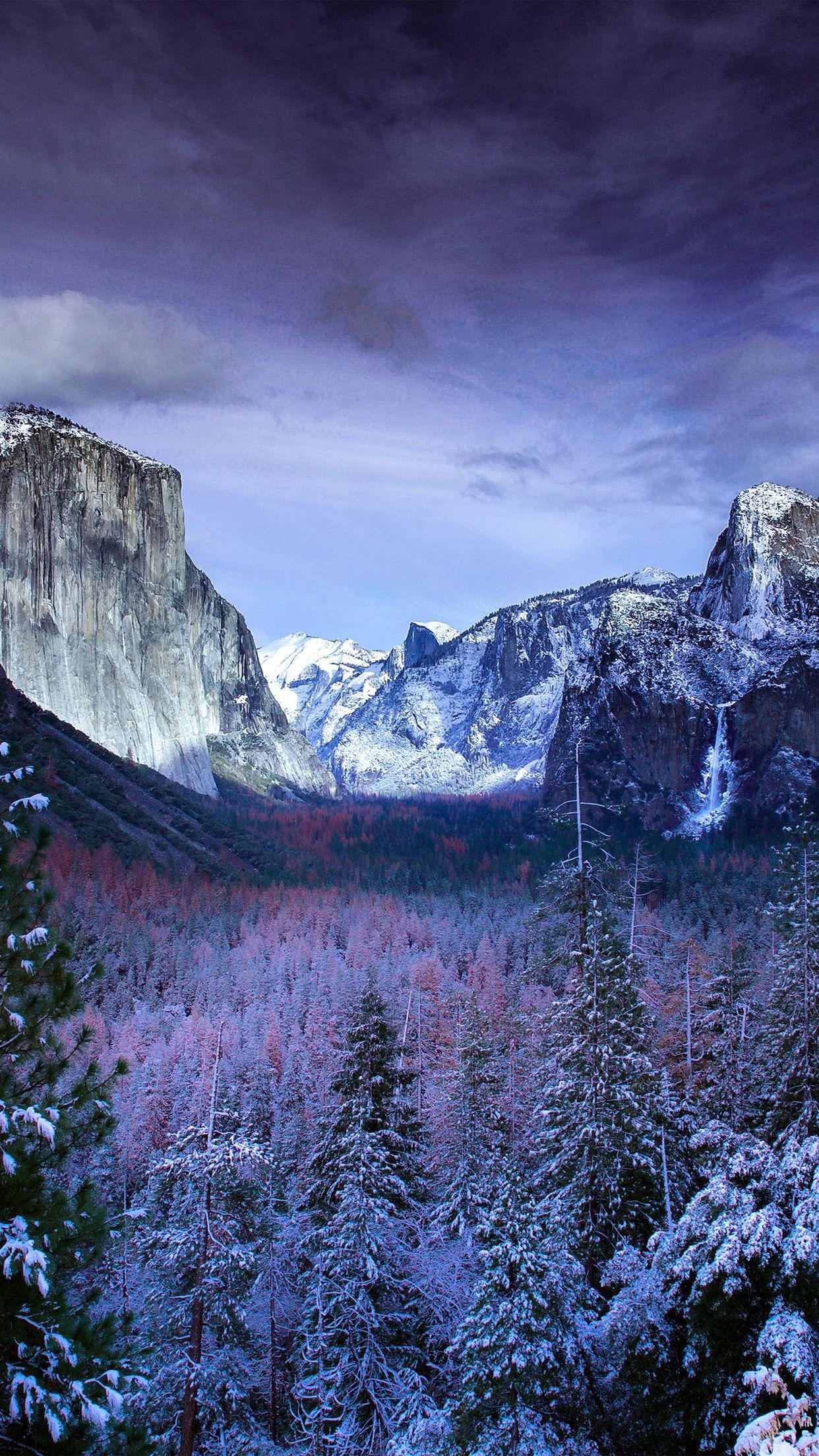 1242x2208 Winter Mountain Wallpaper