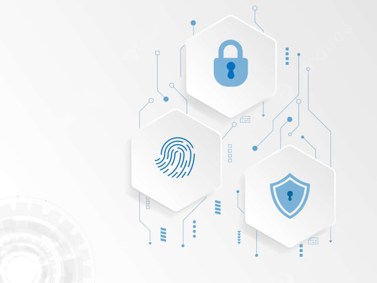 1200x900 Download A White Background With A Lock, Padlock And A Fingerprint