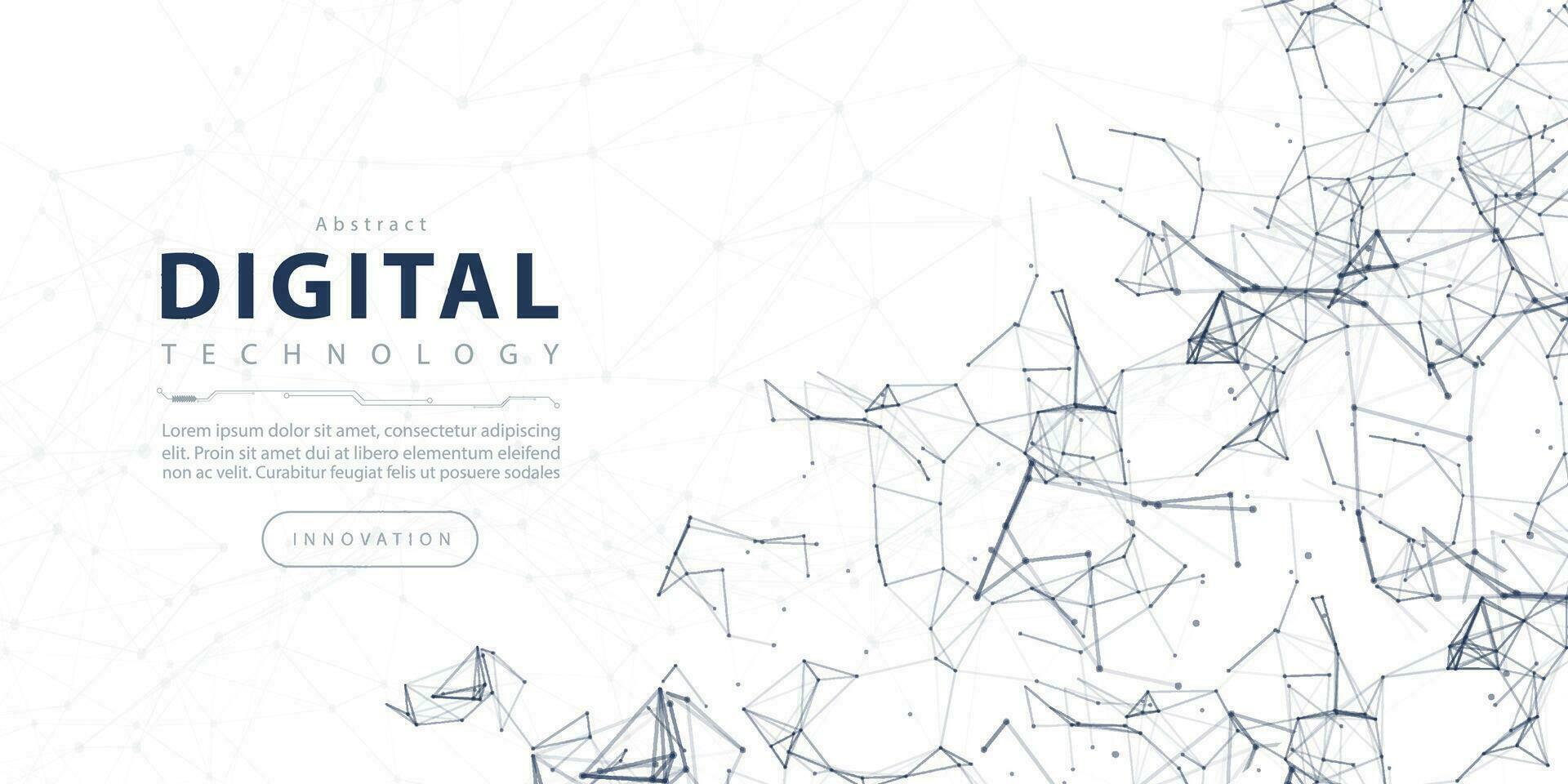 1920x960 Abstract Digital Technology Internet Network Connection Futuristic Grey White Background, Cyber Information Communication, Innovation Future Tech Data, Ai Big Data Lines Dots, Hi Tech Circuit Vector