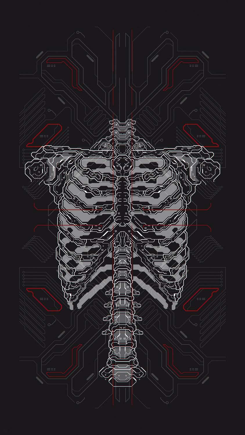 844x1500 Cyber Skeleton