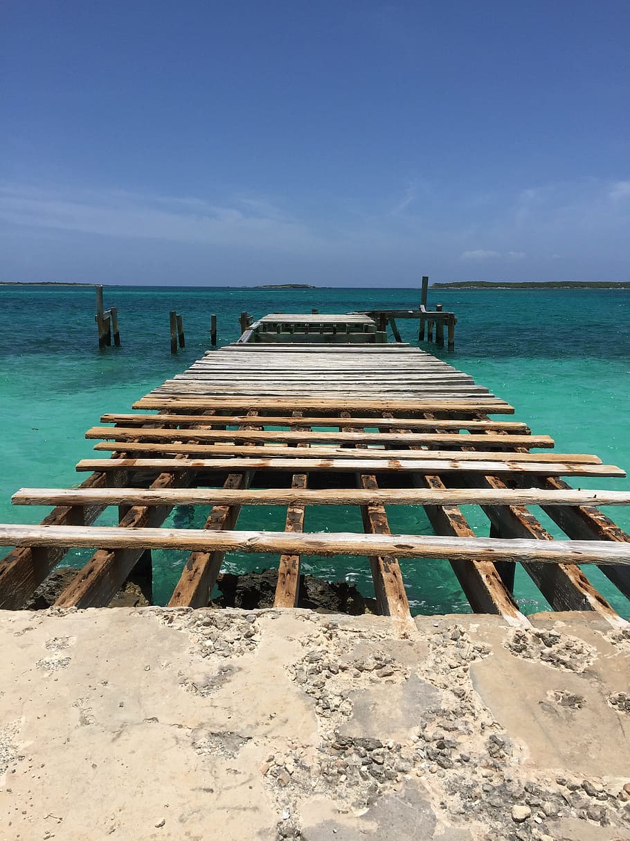 910x1213 HD wallpaper: Ocean, Bahamas, Pier, Caribbean, Beach, paradise