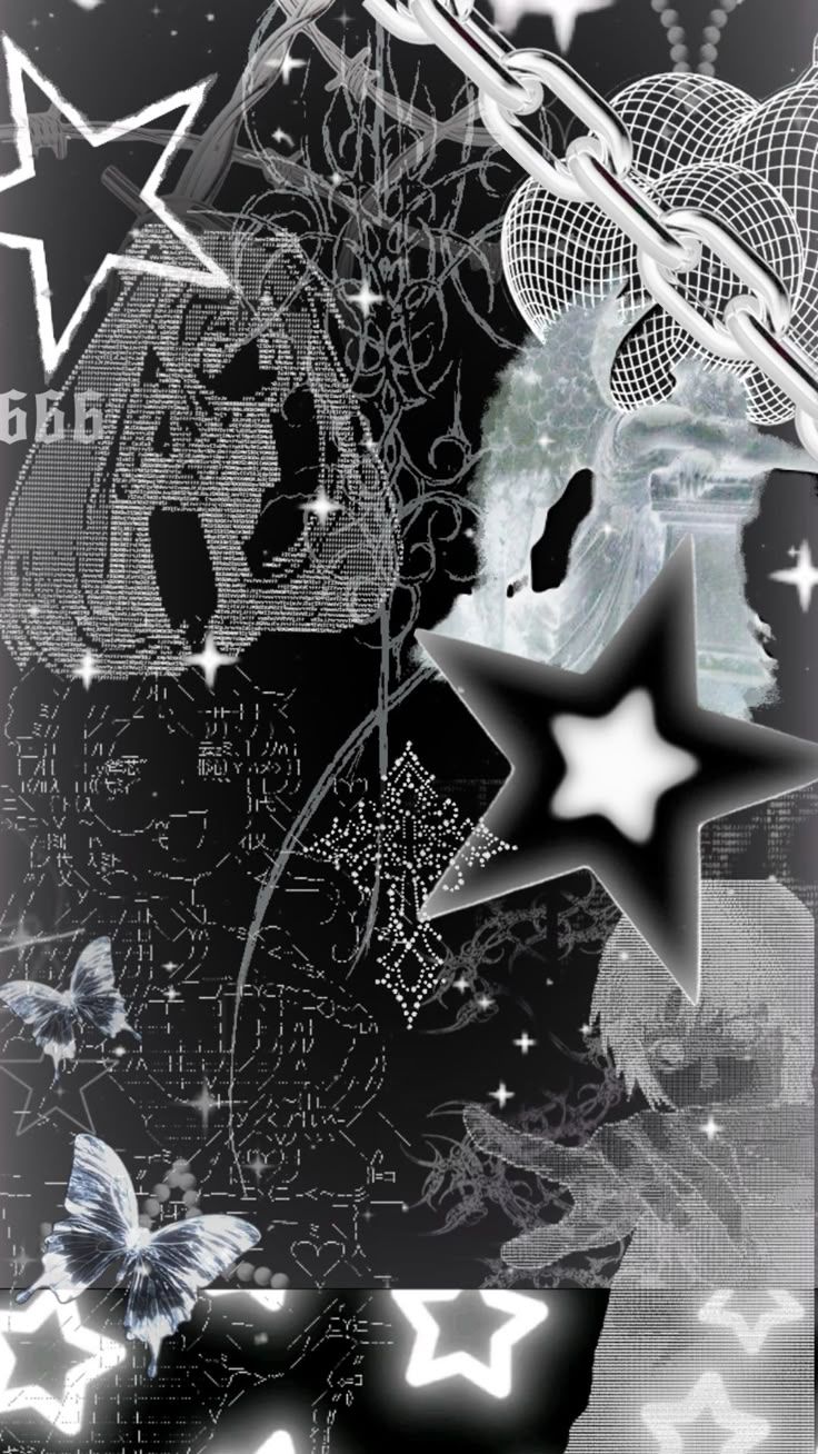 736x1308 y2k #webcore #wallpaper #cybercore #gothic #blackandwhite #anime #internetcore