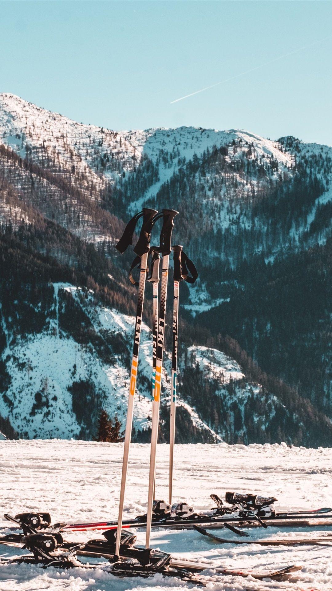 1080x1920 iPhone Wallpaper Ski Board, Snow, Mountains iPhone