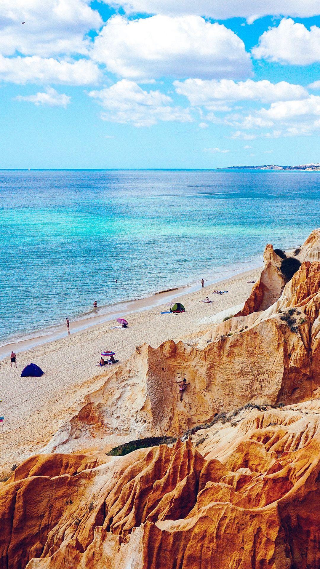 1080x1920 Nature Sea Vacation Beach Rock Summer Blue iPhone 8 Wallpaper