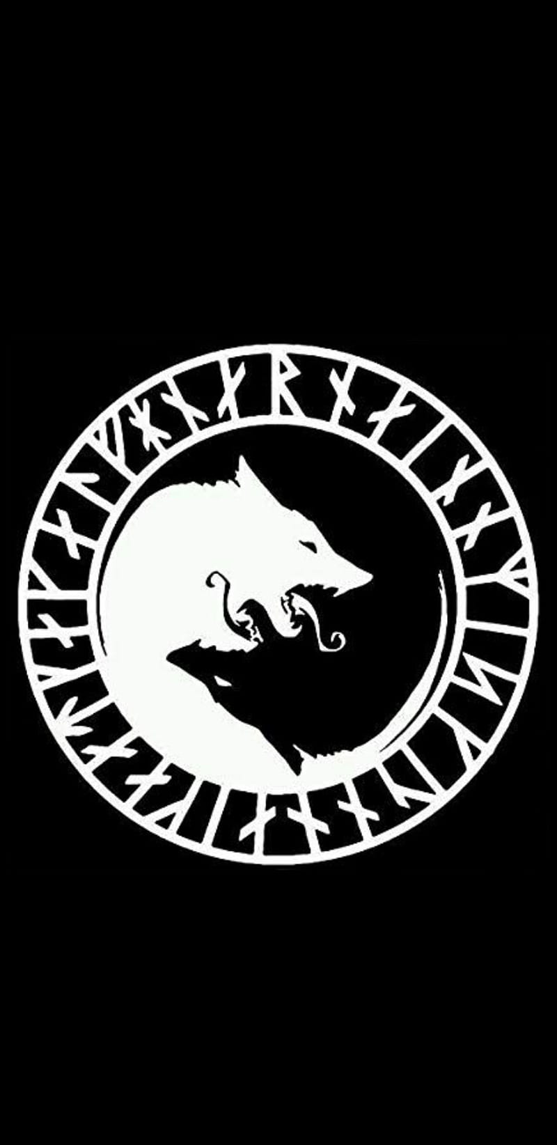 800x1644 Ulfhednar, norse, runes, white, wolf, black, faith, heathen, viking, HD phone wallpaper