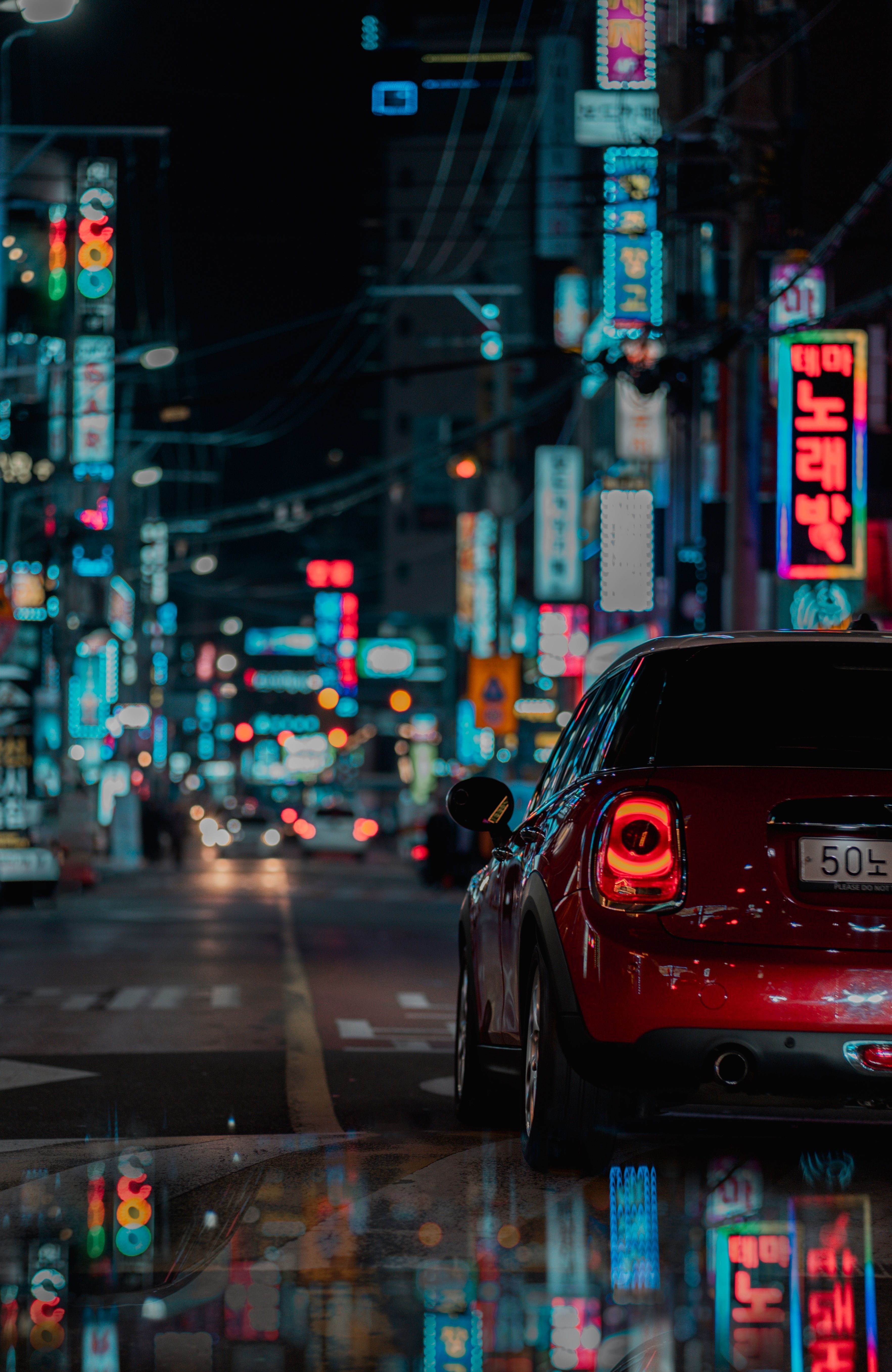 3530x5429 Wallpaper Black Car on Road During Night Time, Background Free Image