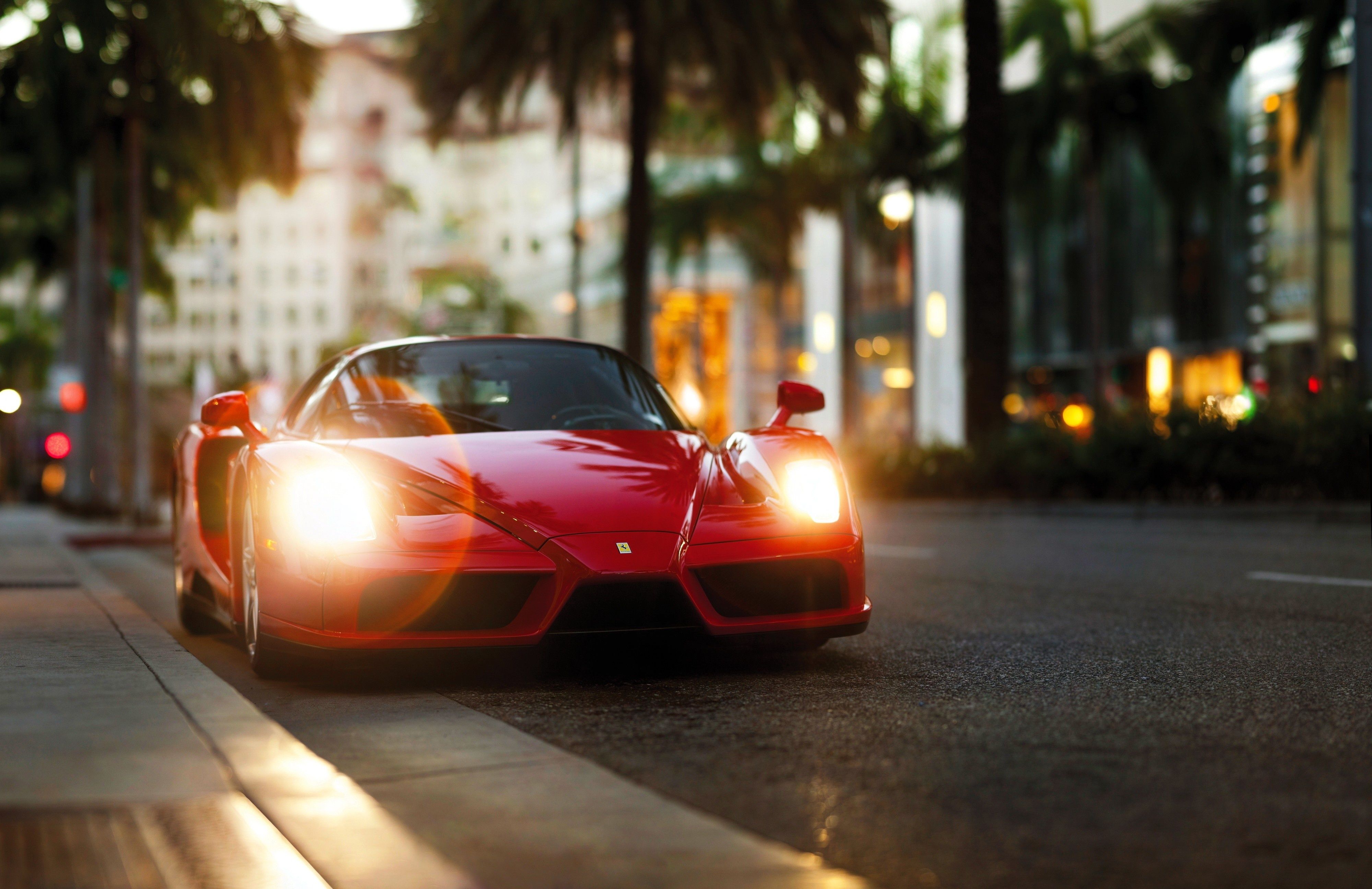 4000x2591 Ferrari Fury: Stunning 4K Ultra HD Car Wallpaper in Urban Nightlight