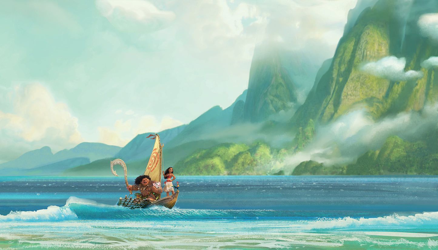 1445x826 York Wallcoverings RoomMates Moana Peel and Stick Wall Mural Kids Graphics Blues Wallpaper