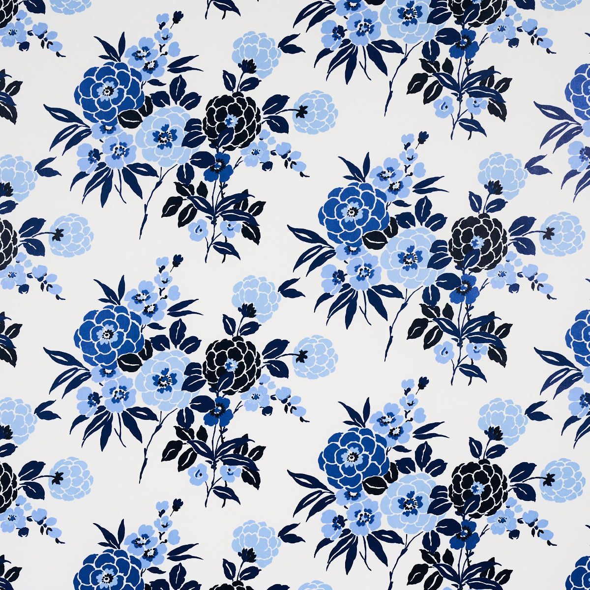 1200x1200 Valentina Floral Blues 5013130 Wallpaper by Schumacher To Go