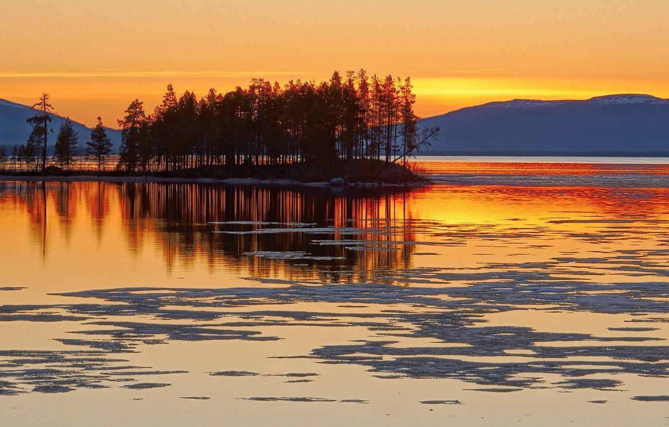 1332x850 Wallpaper winter, mountain, lake, wonderful sunset image