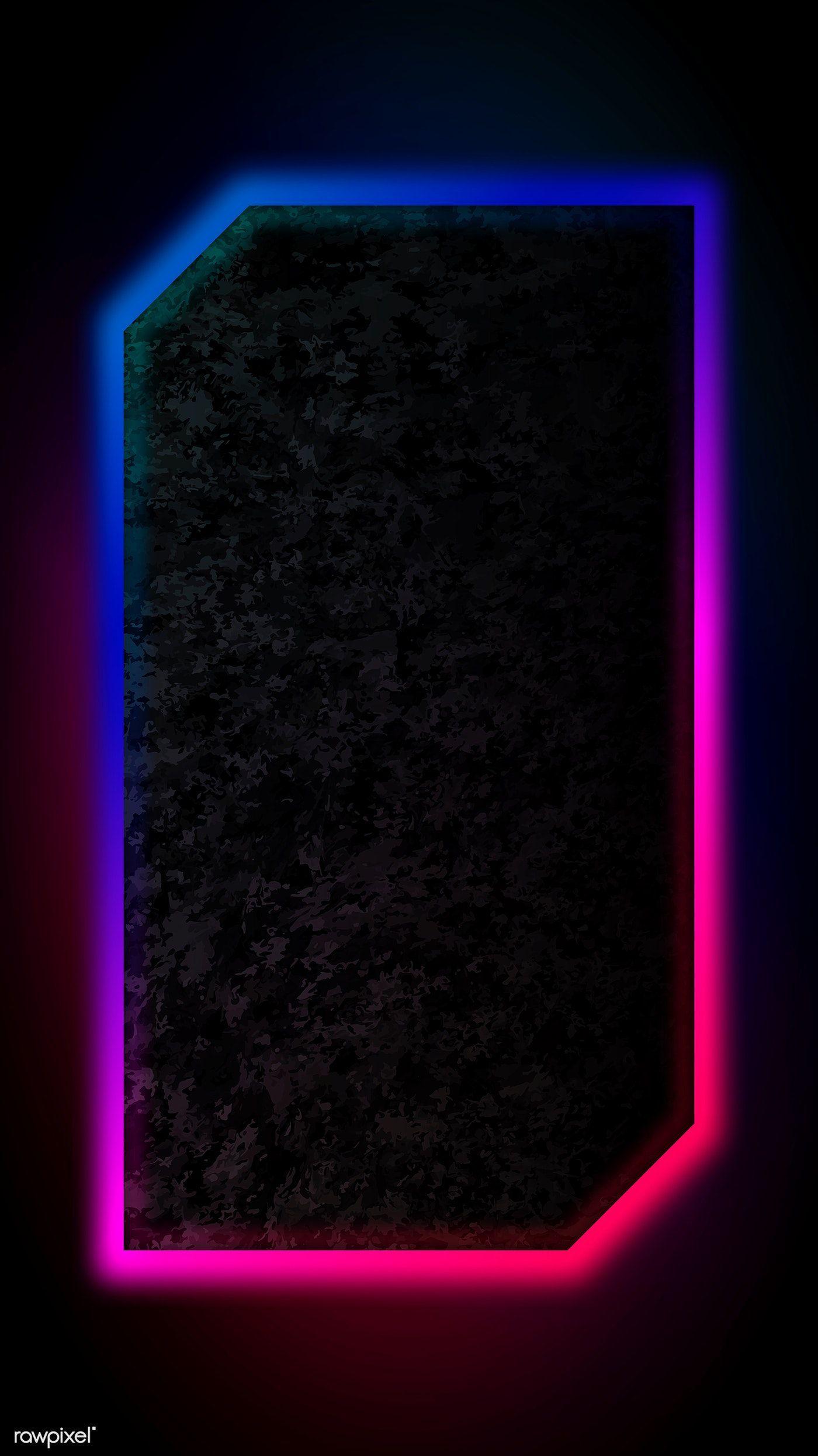 1400x2489 Pink and blue neon frame mobile screen template vector / Aew. Pink neon lights, Abstract wallpaper, Abstract wallpaper background