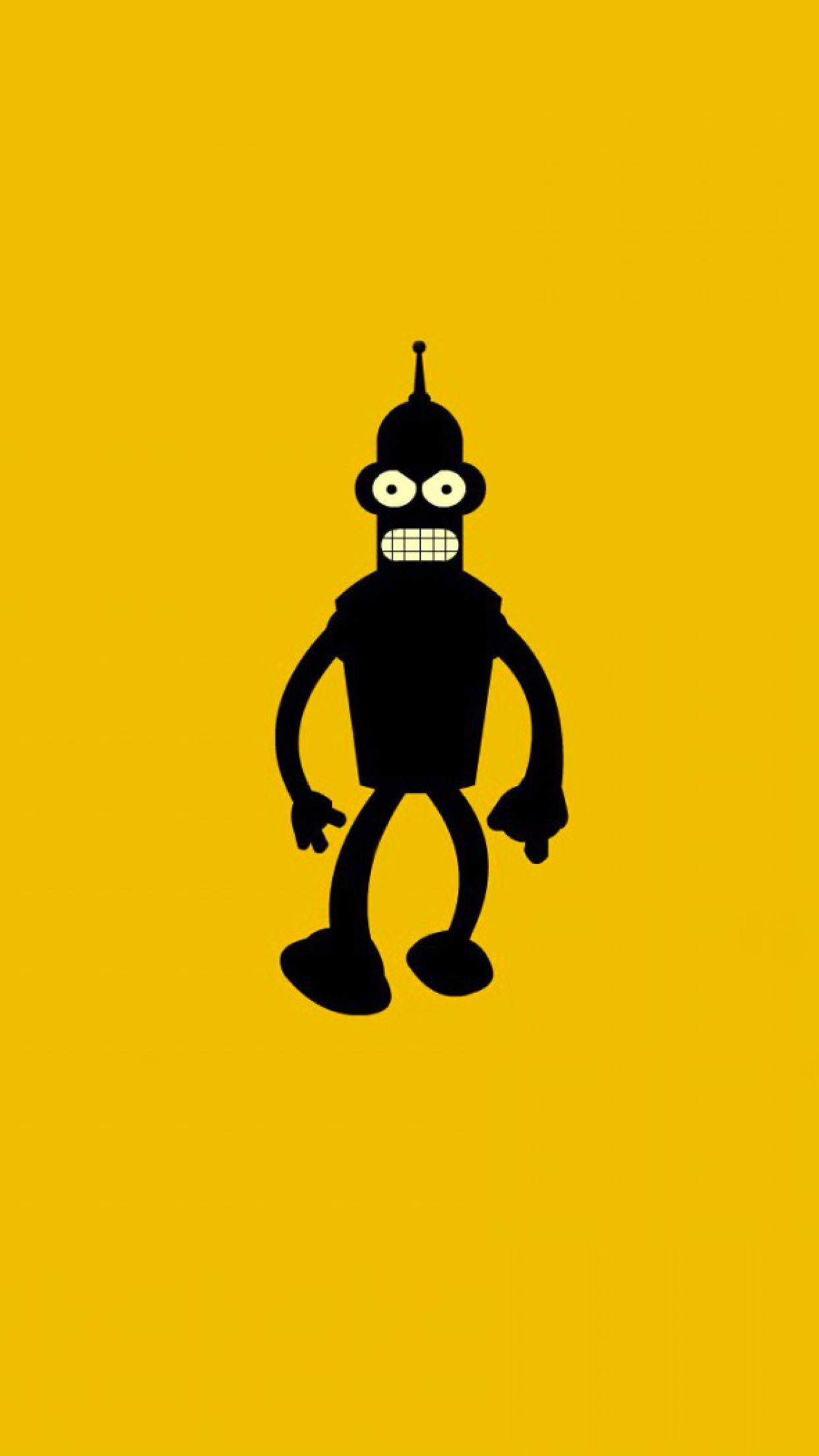1242x2208 Bender Yellow Wallpaper for iPhone X, 6