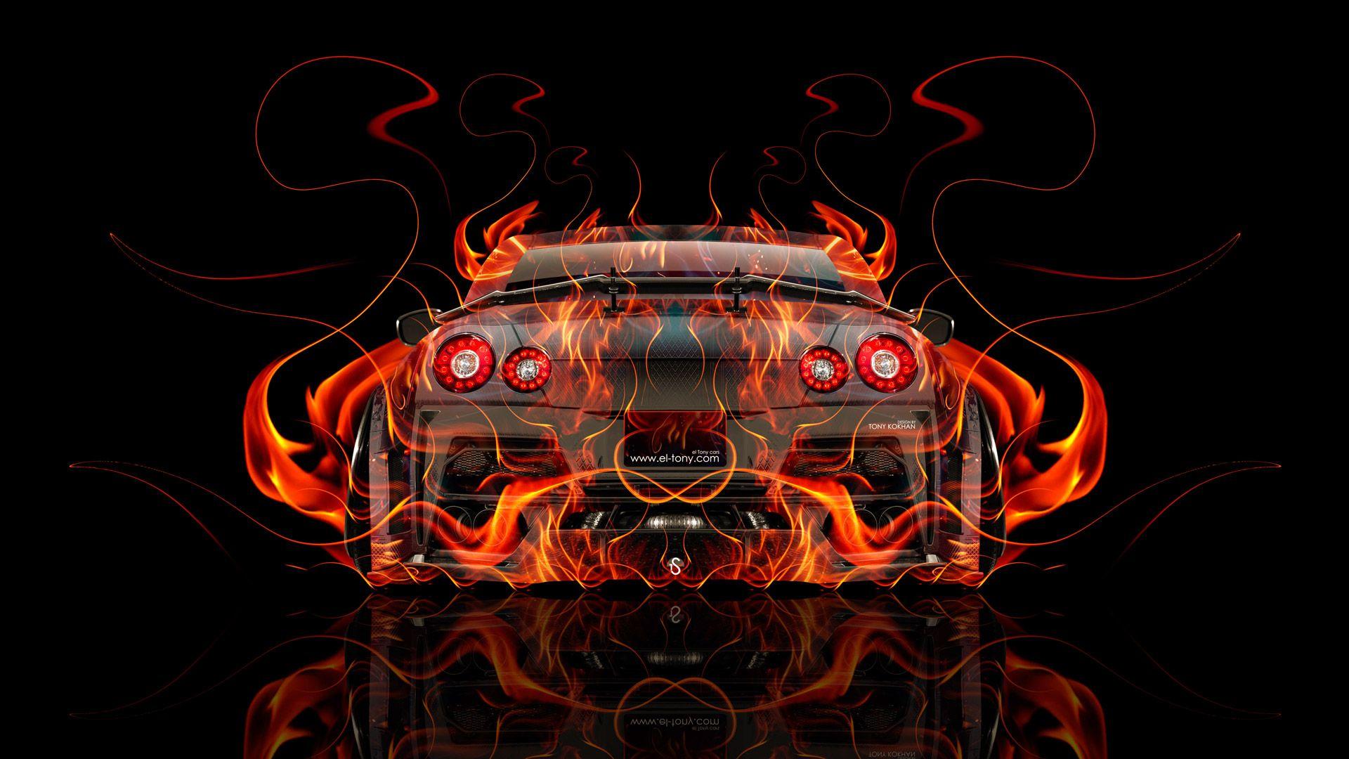 1920x1080 Nissan GTR R35 Kuhl Tuning Back Super Fire Car 2016