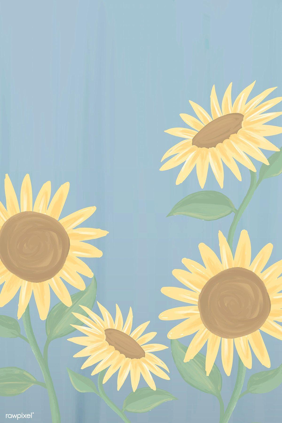 1200x1800 Download premium illustration of Hand drawn sunflower mockup