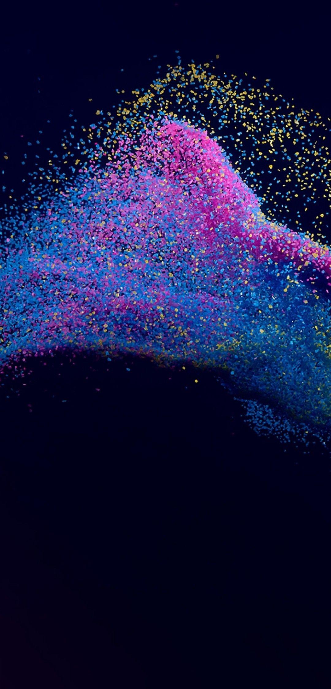 1080x2246 Download 1080x2246 Flying Particules, Splash, Colorful Wallpaper