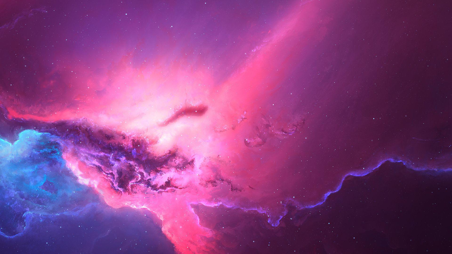 1920x1080 Pink Red Nebula Space Cosmos HD Wallpaper