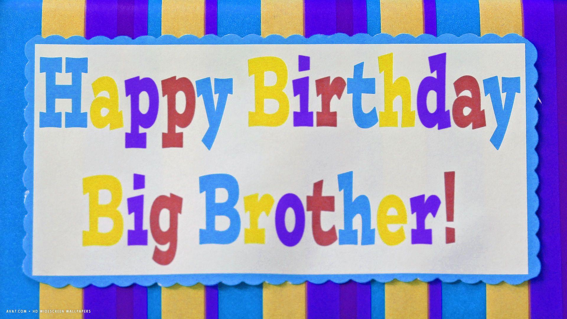 1920x1080 happy birthday big brother card colored stripes text HD widescreen