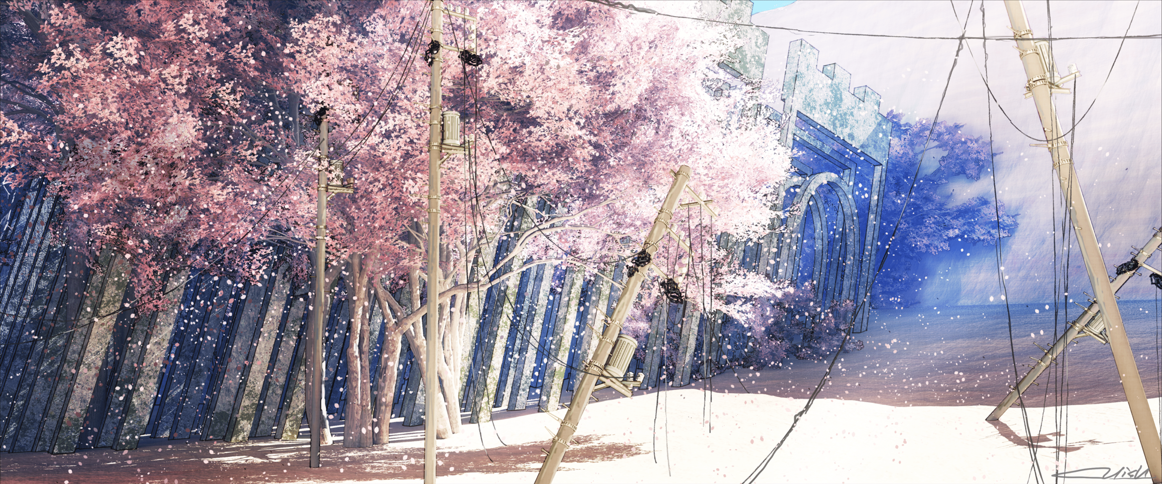 3840x1600 Springtime Sakura by waisshu [3840x1600]