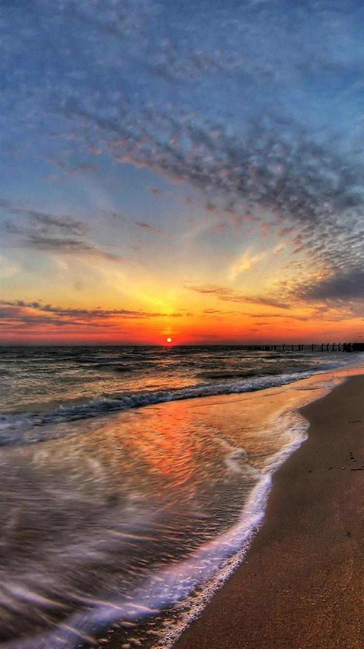 750x1334 Beach Sunset Wallpaper iPhone