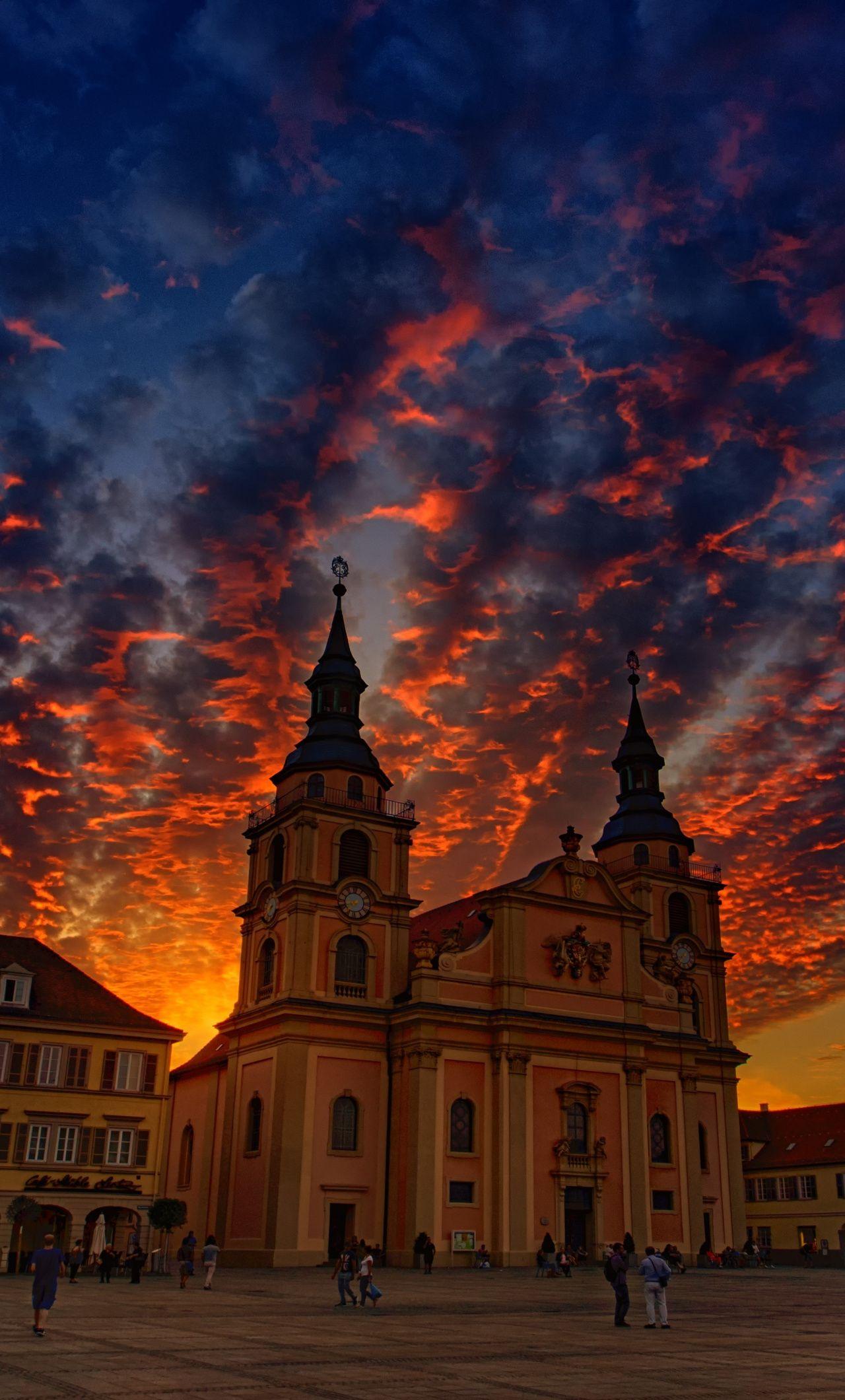 1280x2120 Download 1280x2120 wallpaper evening, buildings, city, sunset