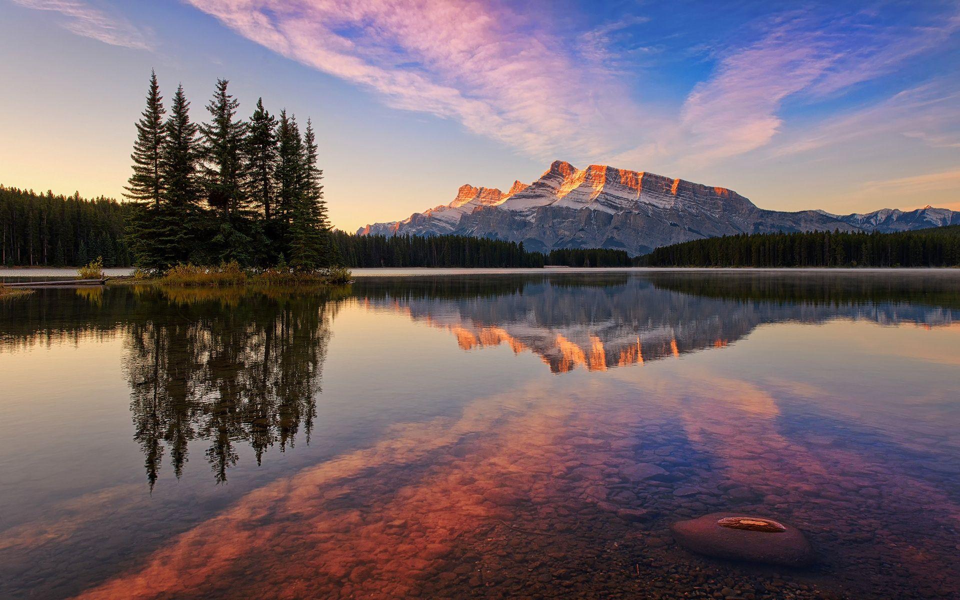 1920x1200 Wallpaper Banff National Park, Canada, Jack Lake, forest