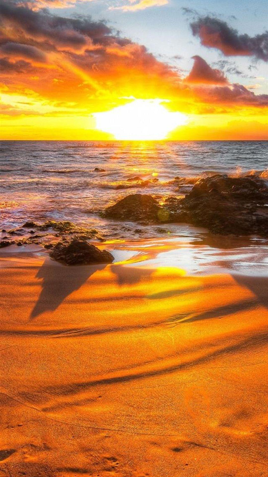1080x1920 Beach Sunset Wallpaper HD iPhone