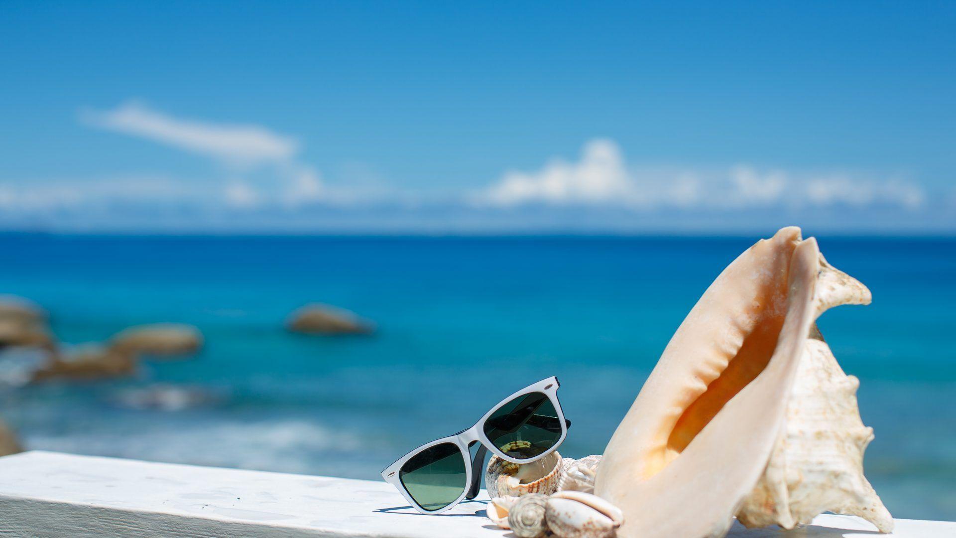 1920x1080 Glasses Summer Sunshine Vacation Sea Shells Beach Sunset - Новости