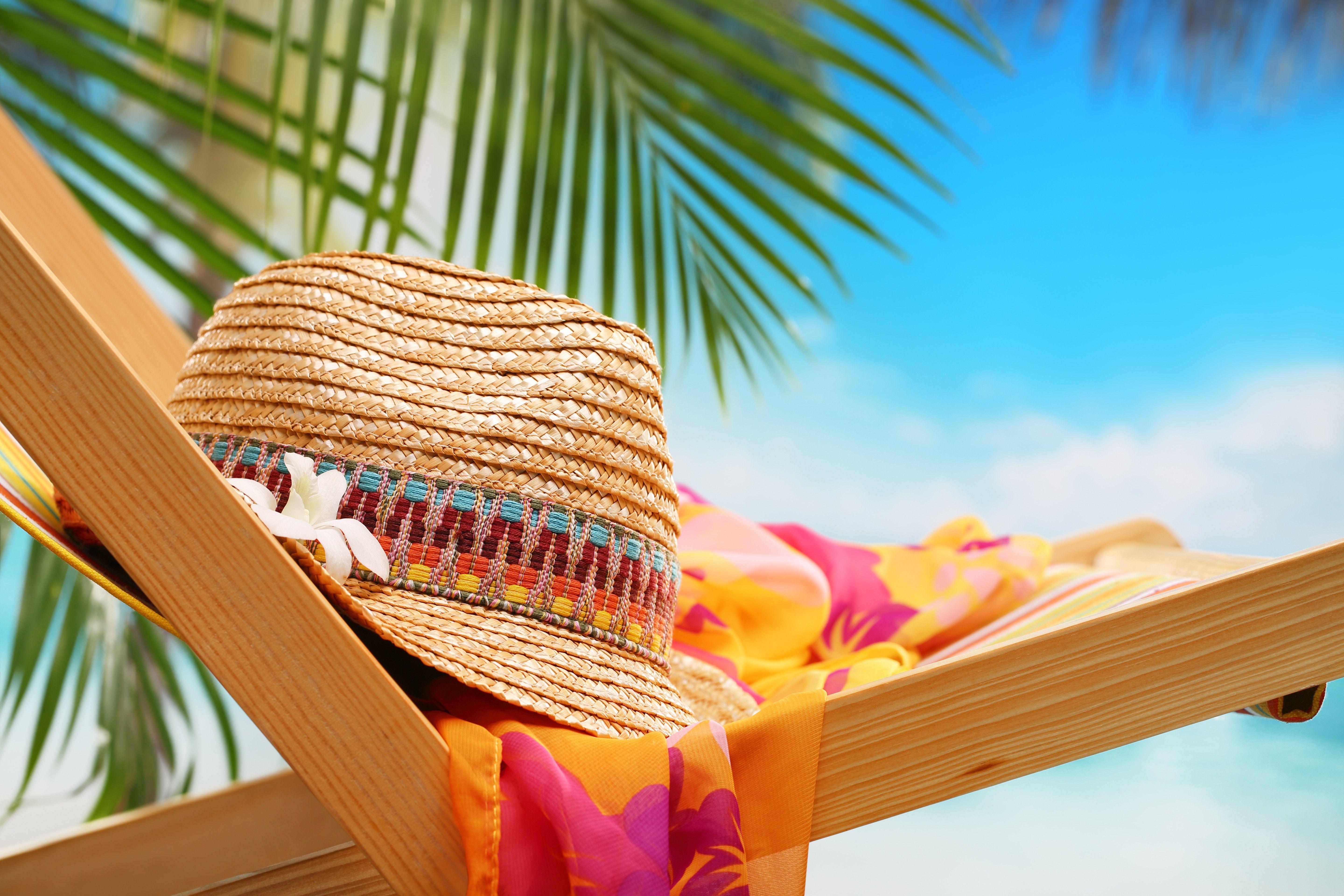5760x3840 Beaches Summer Hat Sunshine Beach Vacation Tropical