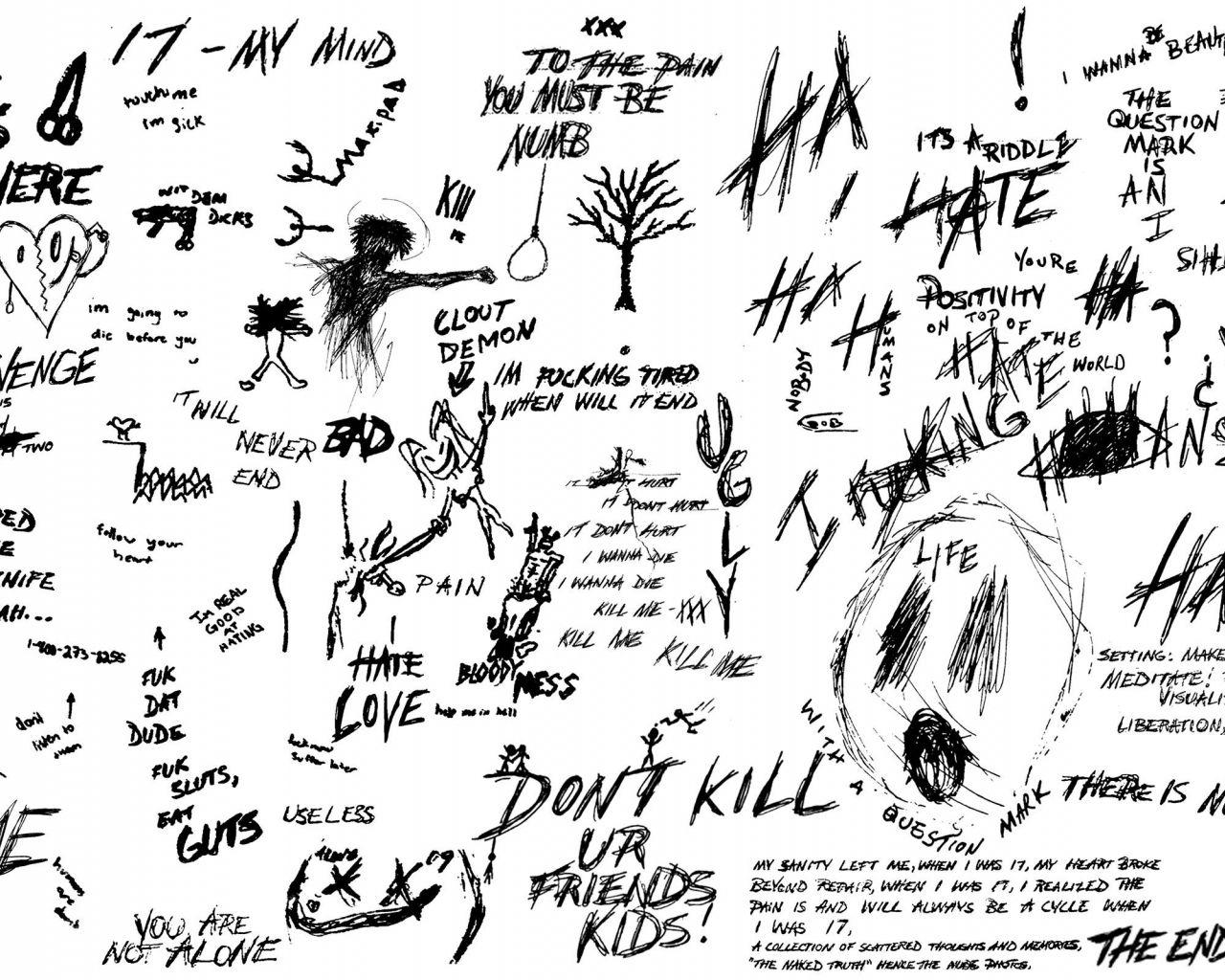 1280x1024 Free download Made this XXXTentacion wallpaper out if his drawings