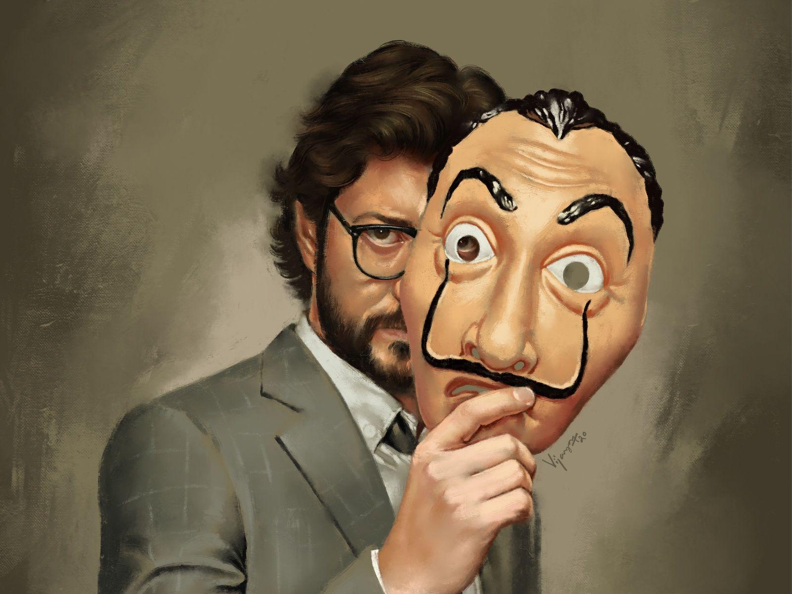 1600x1200 El professor. Digital Painting. Money heist