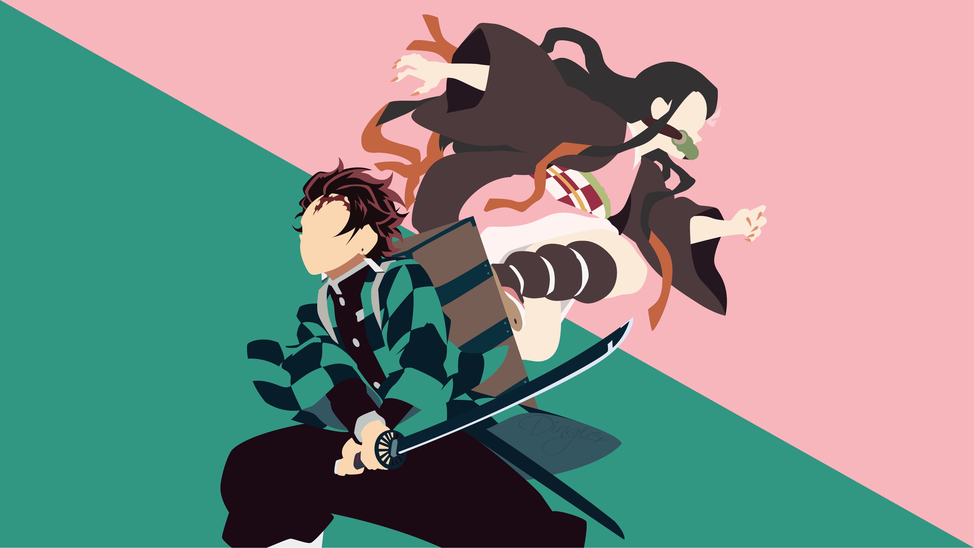 3840x2161 Demon Slayer Kimetsu No Yaiba 4k Minimal Wallpaper, HD Minimalist 4K Wallpaper, Image and Background