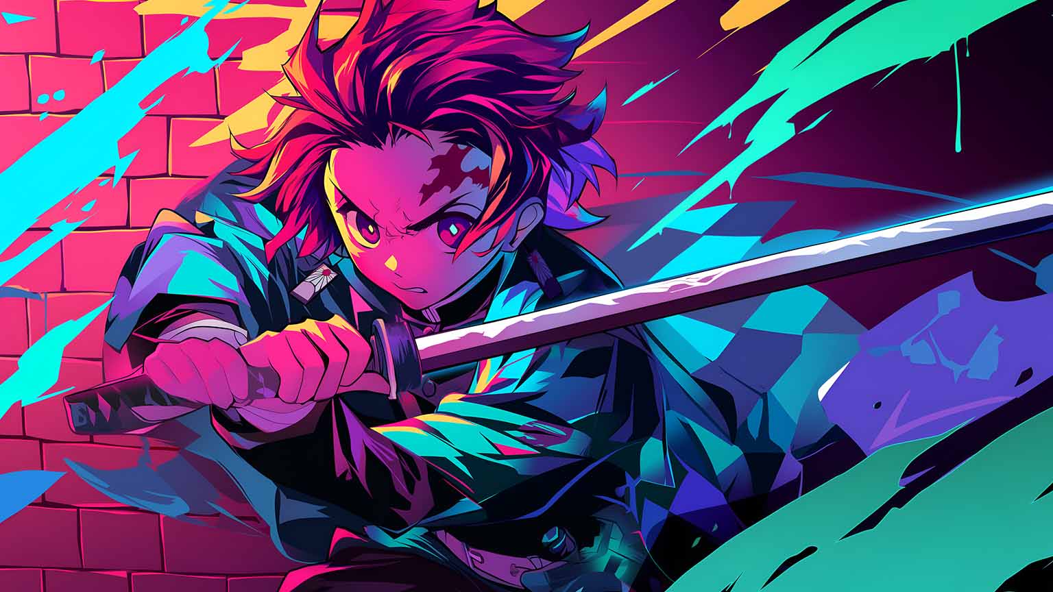 1536x864 Free Demon Slayer Tanjiro Urban Slayer Desktop Wallpaper 4k
