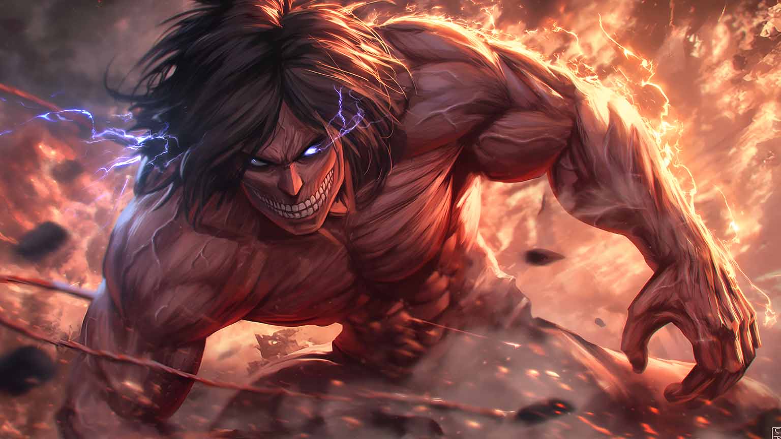 1536x864 Attack on Titan Eren Yeager Attack Titan Desktop Wallpaper 4K