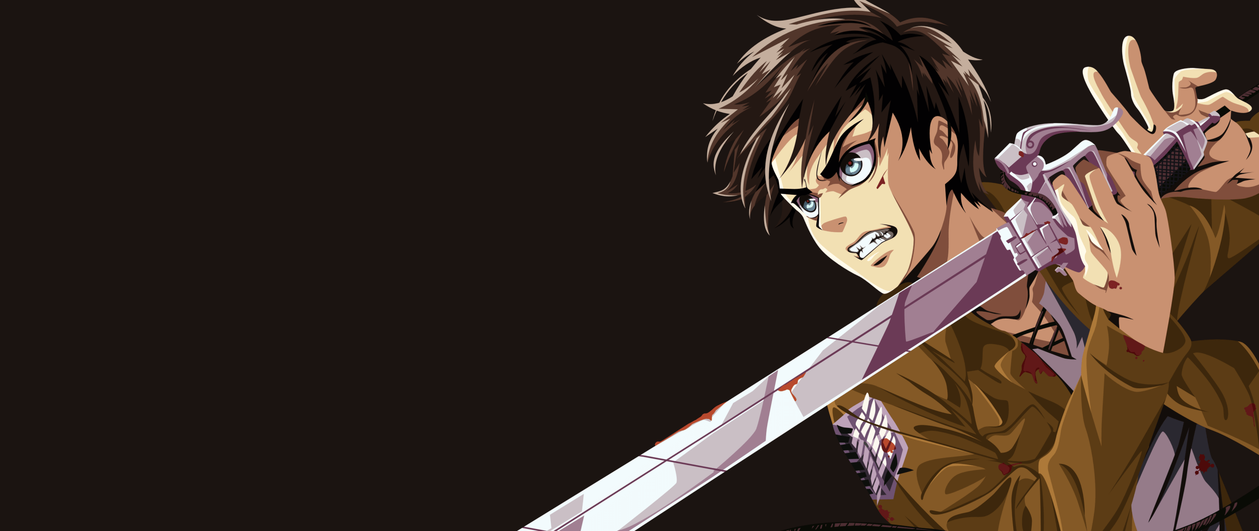 2560x1080 Eren Yeager Wallpaper 4K, Attack on Titan, Dark background