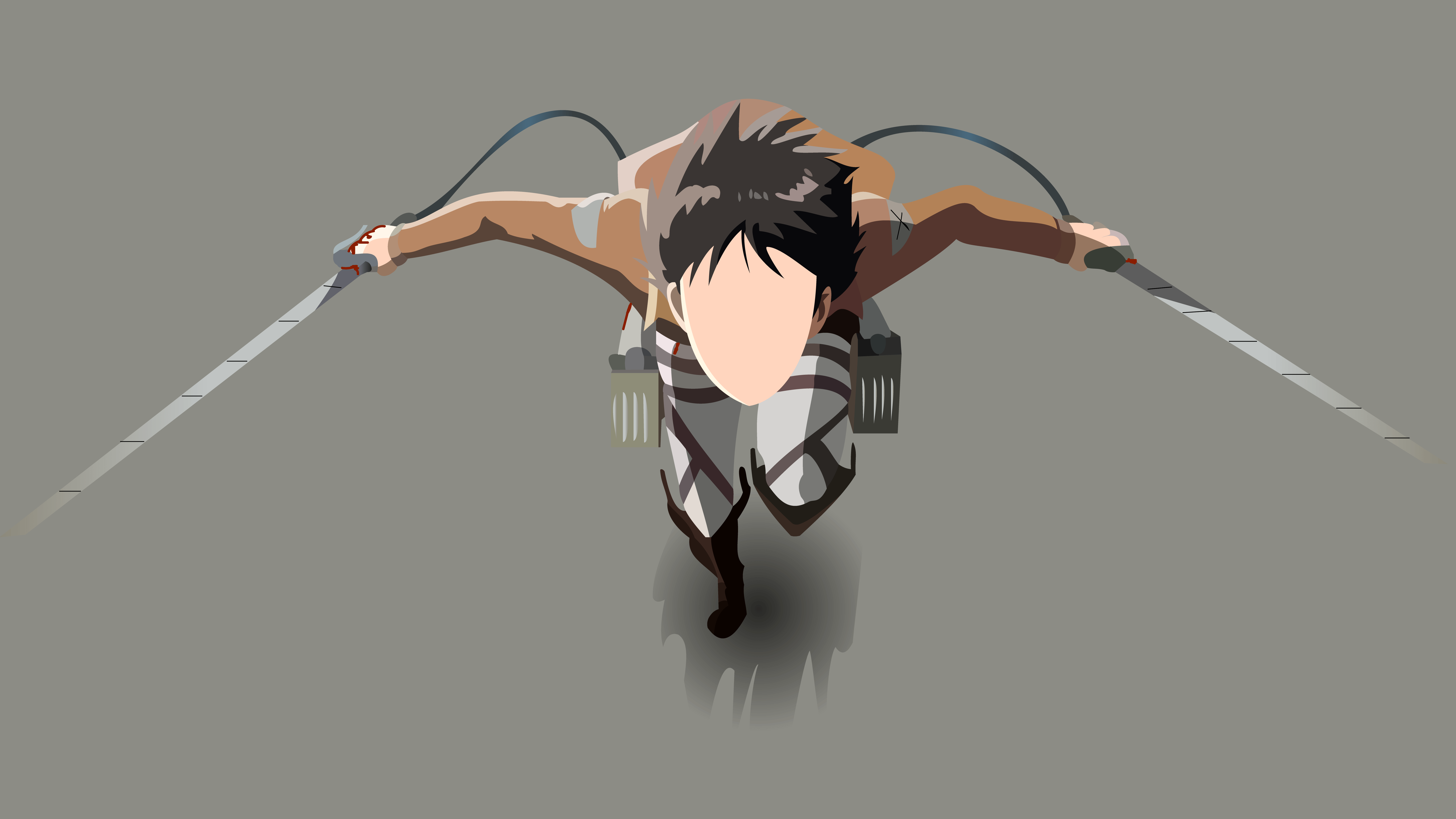 8000x4500 Eren Yeager Wallpaper 4K, 8K, Minimalist, Faceless