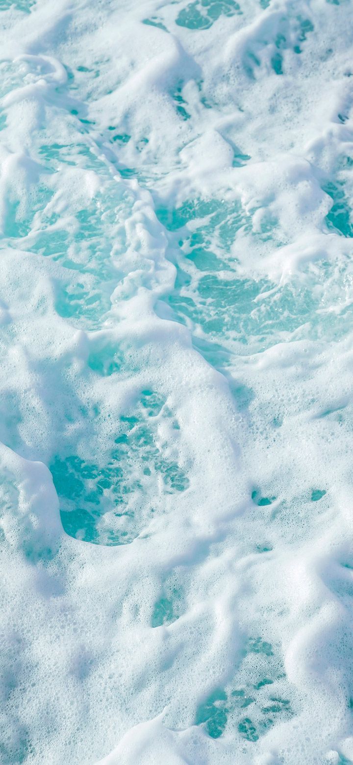 720x1560 Turquoise Sea Foam 4K Phone Wallpaper