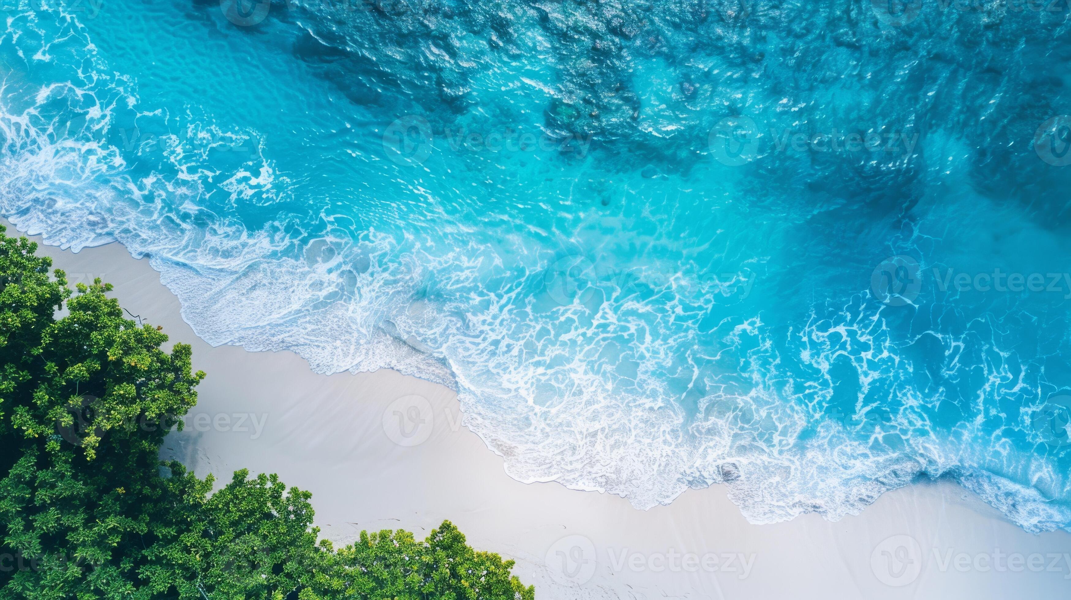 3497x1960 Feast your eyes on the breathtaking aerial perspective of a pristine tropical beach boasting clear turquoise waters and flourishing greenery. Ideal for nature lovers seeking travel inspiration
