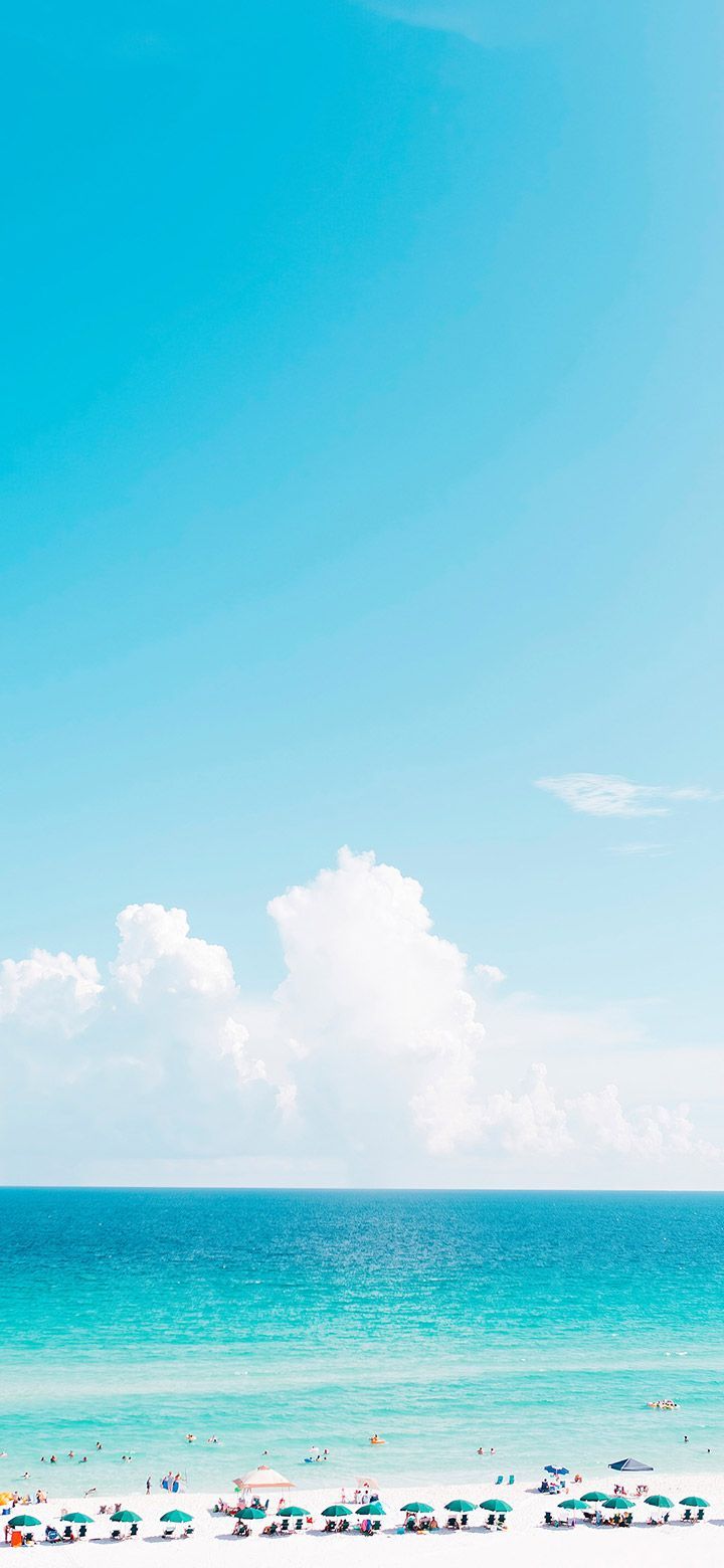 720x1560 Turquoise Sea Water And Clear Sky 4K Phone Wallpaper