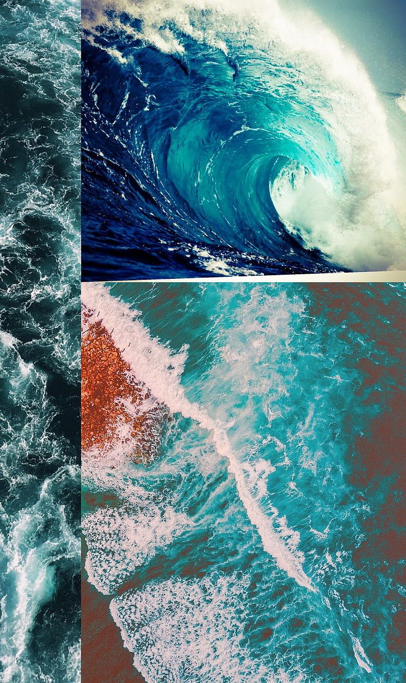 800x1345 Ocean collage, aesthetic, beach, blue, ocean, phone, tide, tropical, turquoise, HD phone wallpaper