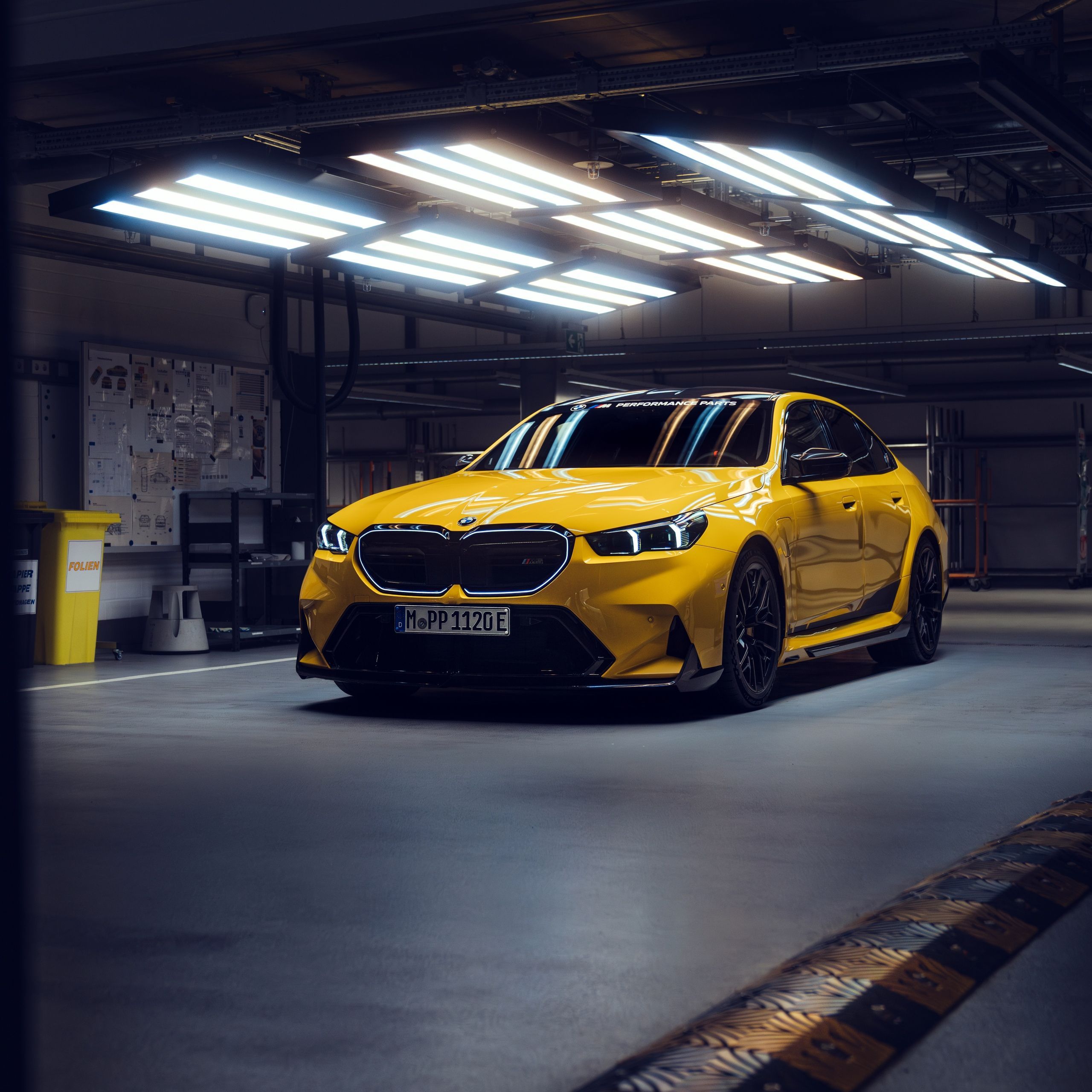2560x2560 BMW M5 M Performance Parts Wallpaper 4K, 8K, 5K, Yellow cars