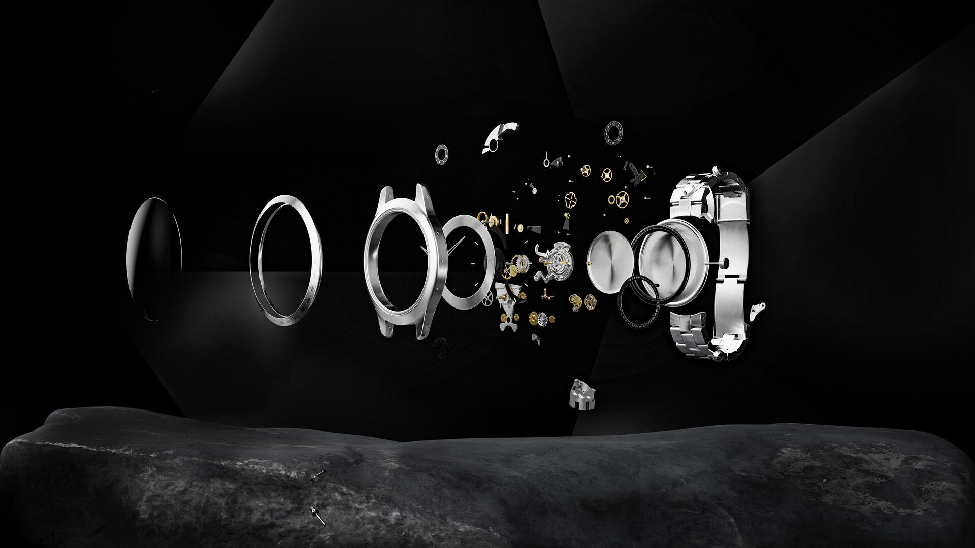 1920x1080 3D watch design with exploded view