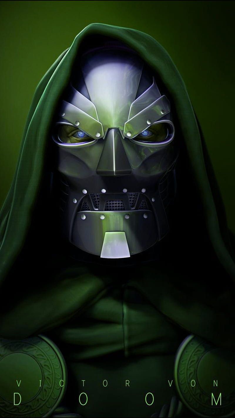 800x1422 Victor, dr doom, face, green, mask, victor von doom, HD phone wallpaper