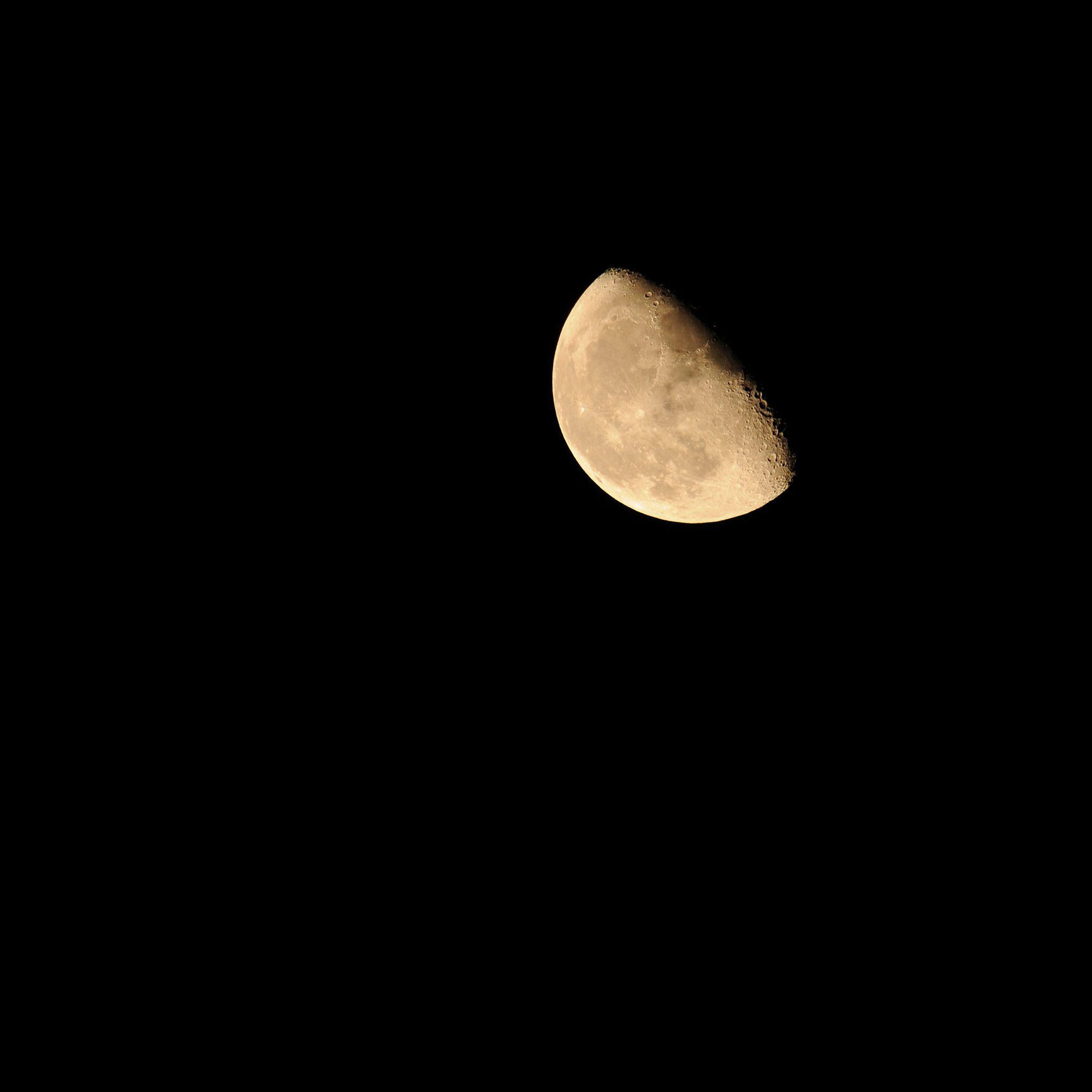 2048x2048 Dark Night Half Moon Hanging Skyscape iPad Air Wallpaper Free