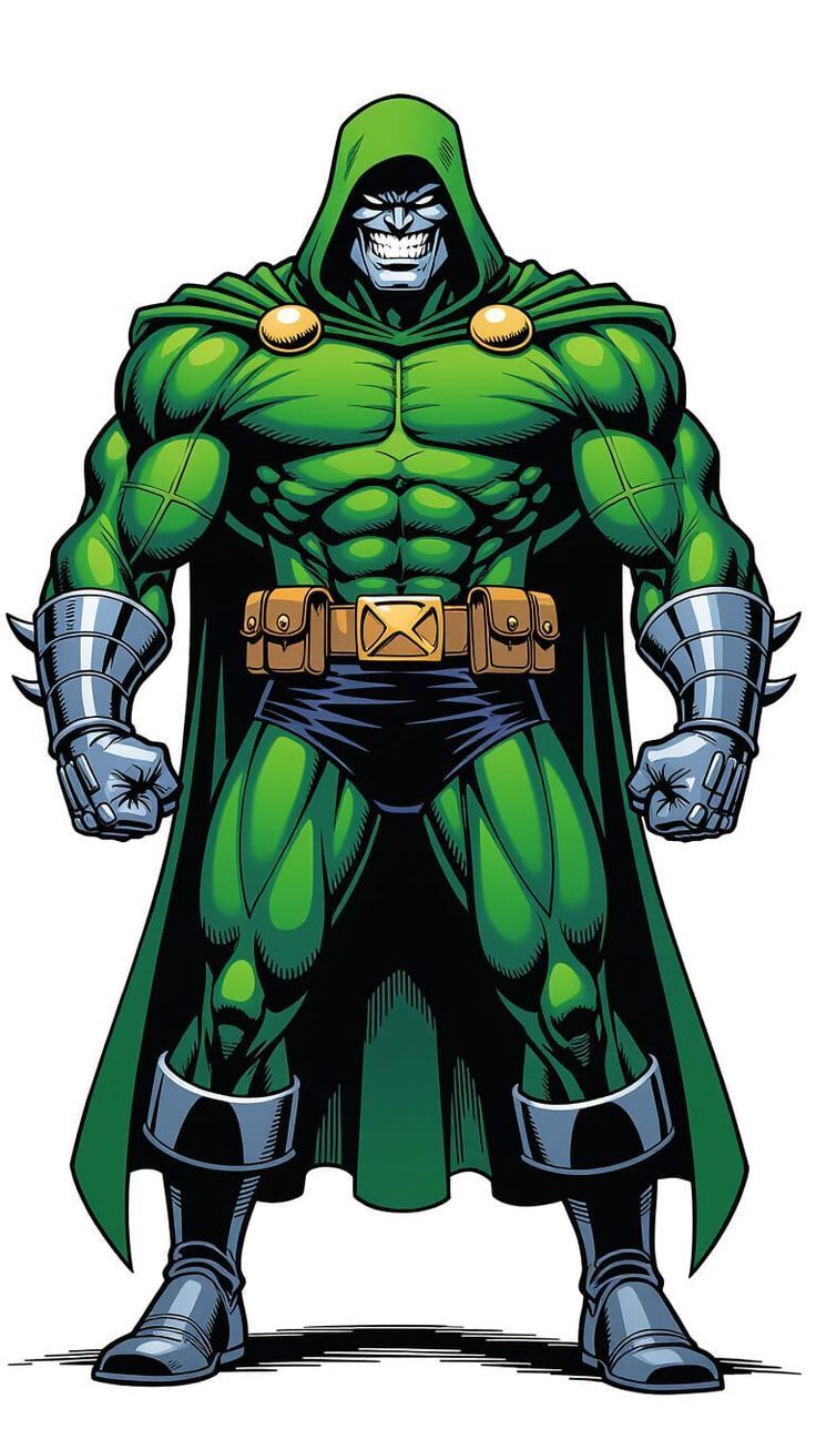 736x1288 Doctor Victor Von Doom Cartoon Style Art Wallpaper