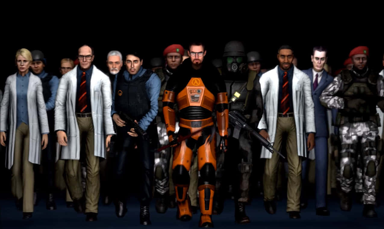 1275x759 Download Gordon Freeman And His Iconic Crowbar In Action Against Enemies From Half Life. Wallpaper