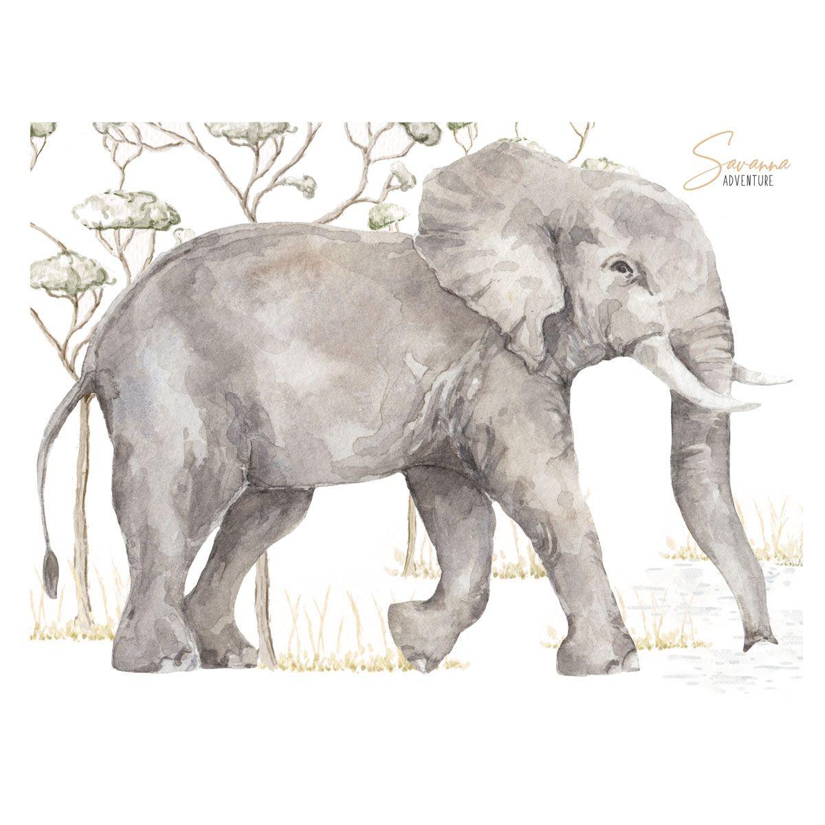 1200x1200 Elephant Savanna Adventure.com Wallstickers And Wallpaper Online Store