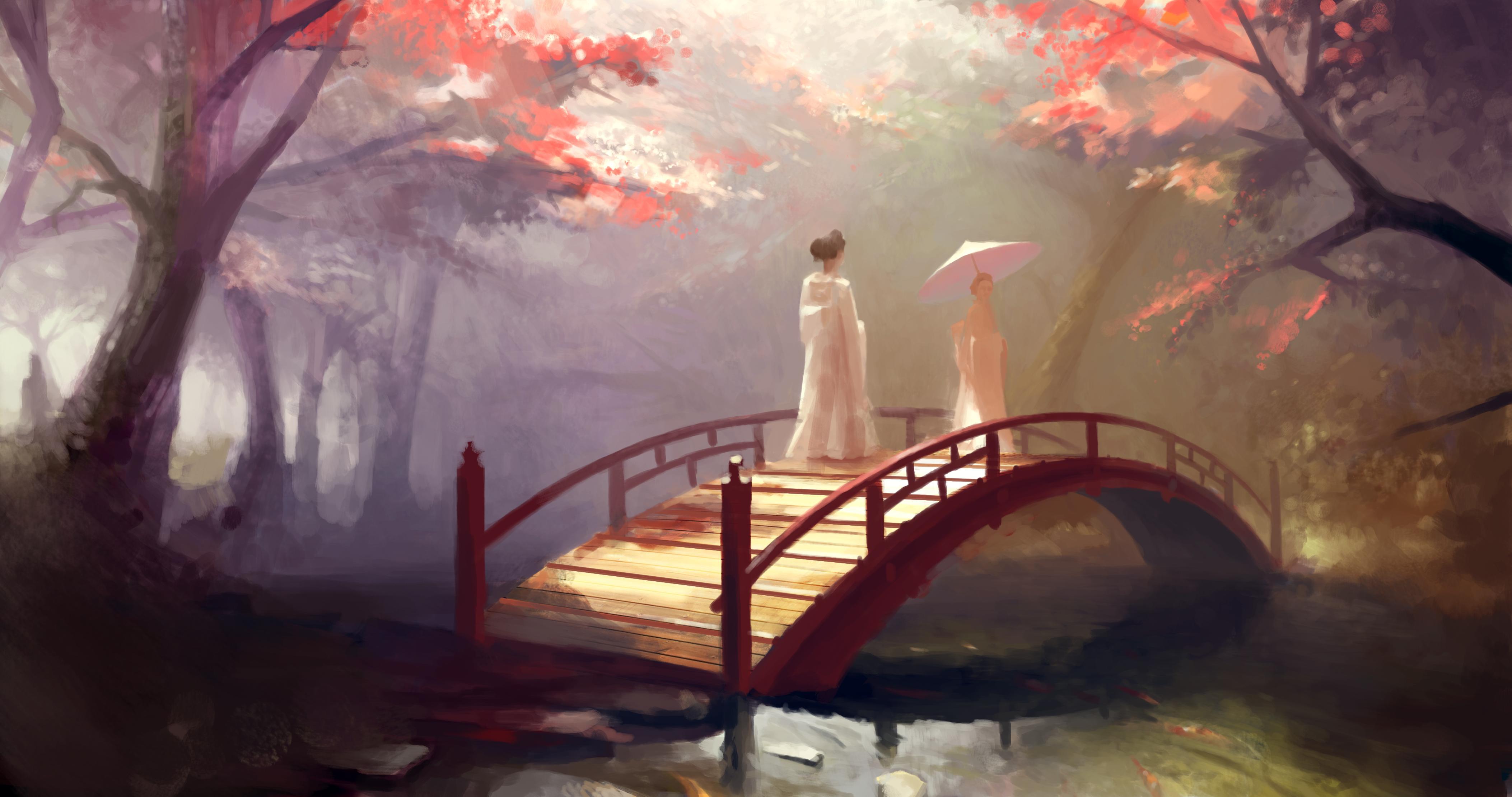 4212x2221 Geisha Wallpaper